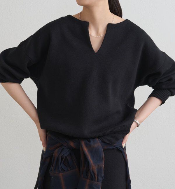  「【@_shirabe.s_コラボ】スウェットライクスキッパーニット」|ニット・セーター|