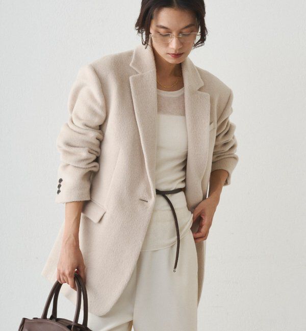  「シャギージャケットコート」|その他|アイボリー