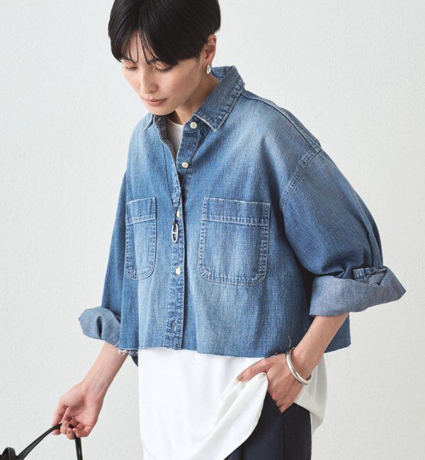  「【JAPAN MADE】デニムショートシャツ」|シャツ・ブラウス|