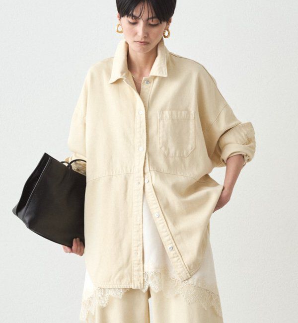  「スウィッチカラーデニムシャツ」|シャツ・ブラウス|イエロー