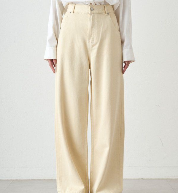  「ワイドカラーデニムパンツ」|デニム|