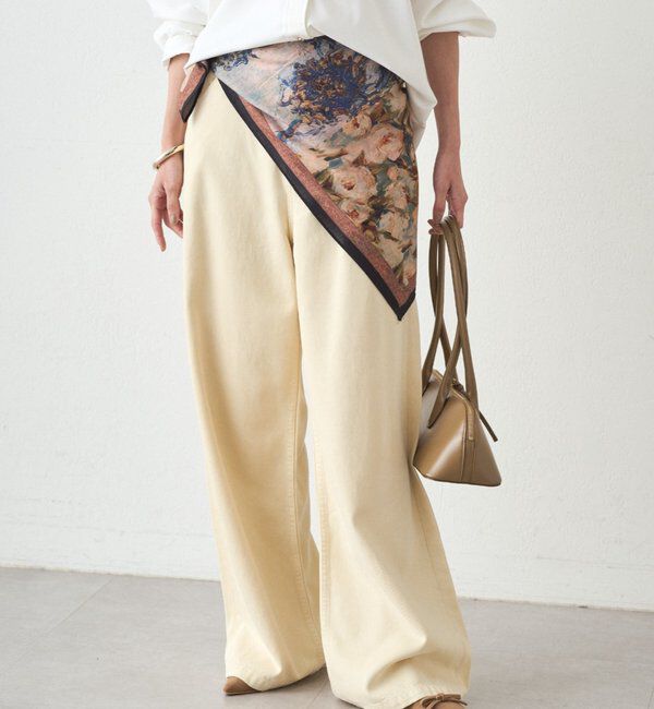  「ワイドカラーデニムパンツ」|デニム|