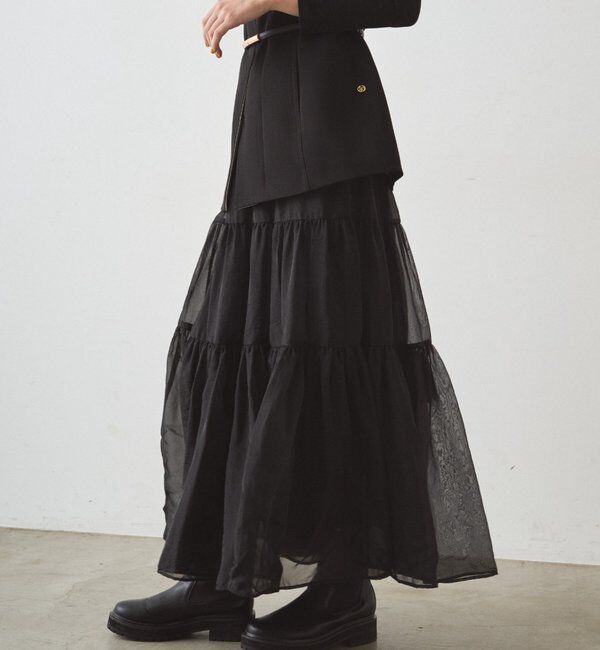  「オーガンジーティアードスカート」|スカート|