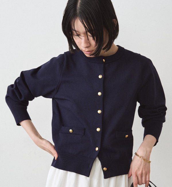  「コンパクトカーデ」|ニット・セーター|ネイビー