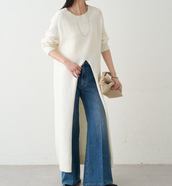  「ハイスリットニットワンピース」|ワンピース|