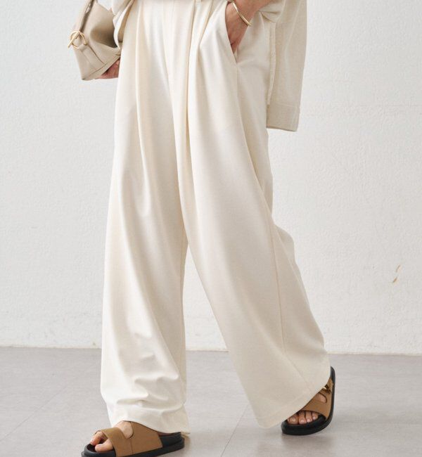  「【＠ld_risaコラボ】ジャージータックワイドパンツ」|チノ|