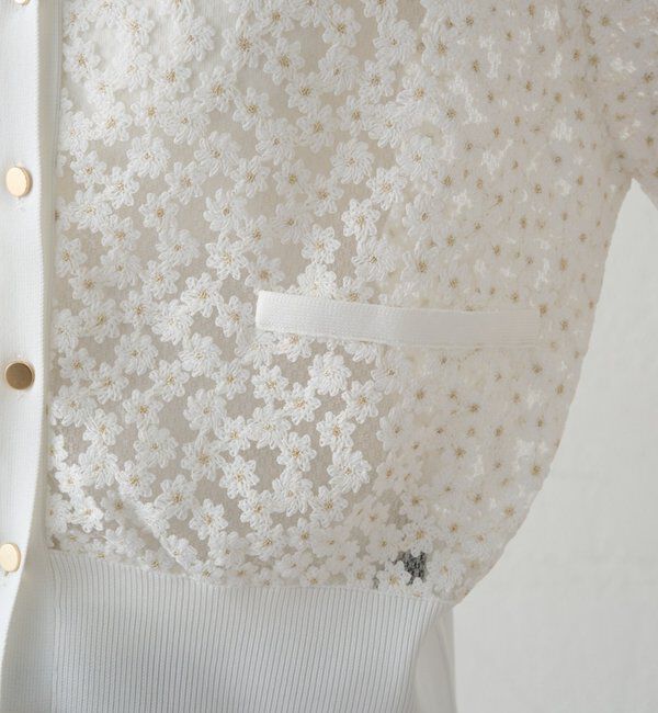  「コクーンスリーブフラワーカーデ」|ニット・セーター|