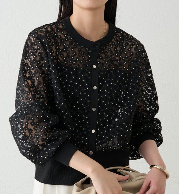  「コクーンスリーブフラワーカーデ」|ニット・セーター|