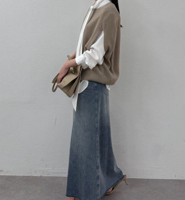  「ギマ鹿子ポンチョニットベスト」|ニット・セーター|