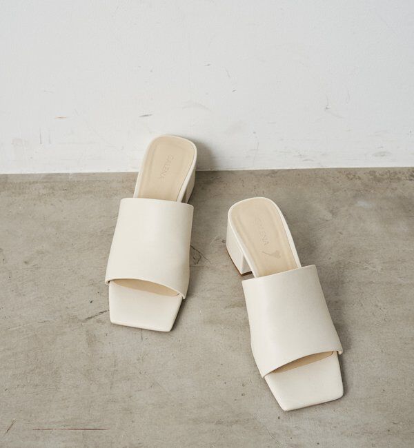  「【GALENA/ガレナ】スクエアミュール」|サンダル|アイボリー