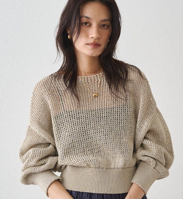  「クリスピーコットンショートニット」|ニット・セーター|