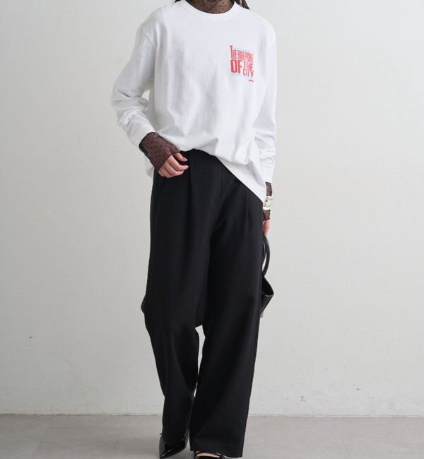  「麻調合繊タックパンツ」|チノ|