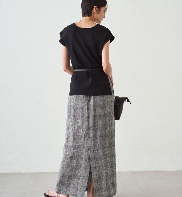  「チェックリネンマキシスカート」|スカート|