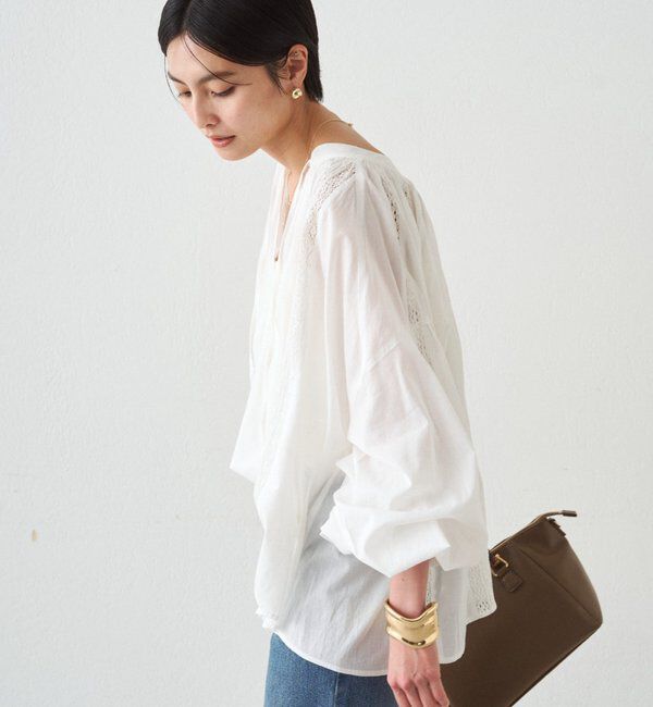  「【INDIA】スキッパーレースブラウス」|シャツ・ブラウス|