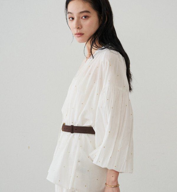  「【INDIA】スキッパー刺繍ブラウス」|シャツ・ブラウス|