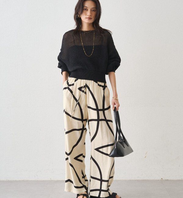  「ラインプリントイージーパンツ」|チノ|