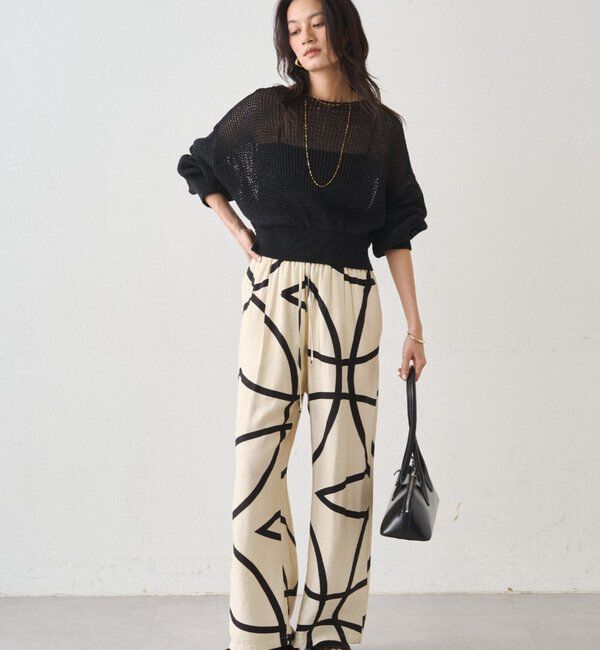  「ラインプリントイージーパンツ」|チノ|