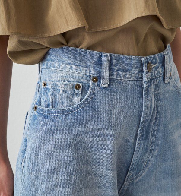  「ハイウエストダメージデニムパンツ」|デニム|
