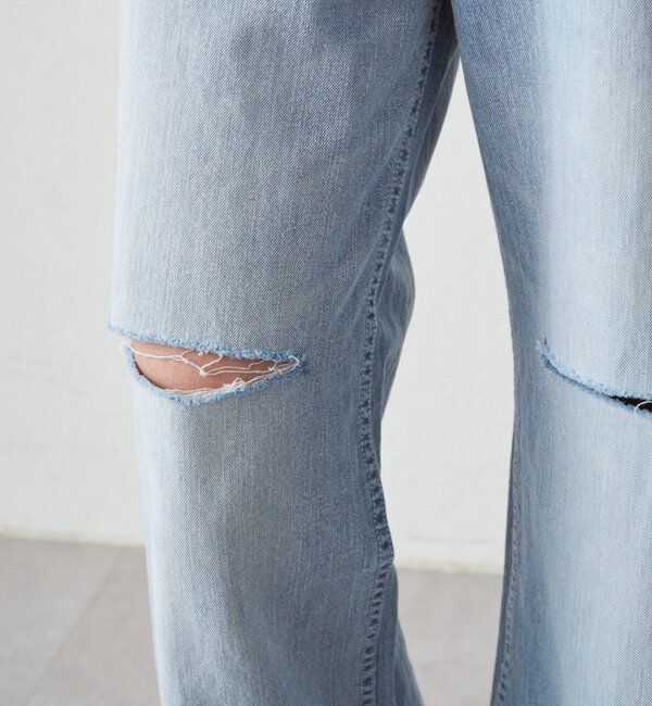  「ハイウエストダメージデニムパンツ」|デニム|