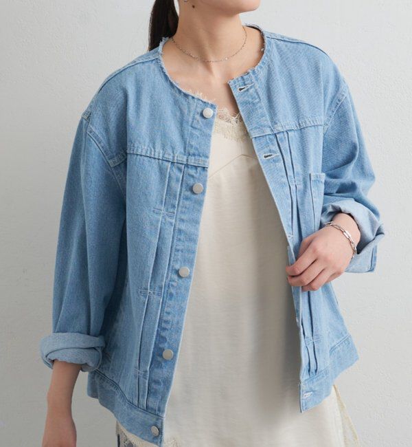  「【ainode/アイノデ】ノーカラーGジャン」|ベスト・ジレ|