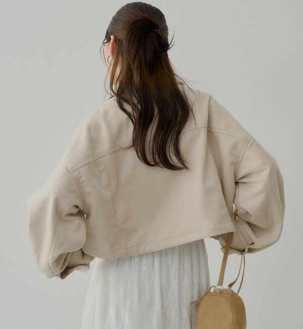  「【WEB限定/REVIVAL】胸ロゴショート丈スエードジップブルゾン」|ブルゾン・スタジャン|