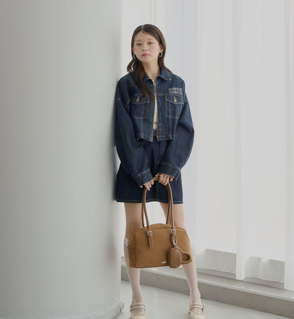  「【WEB限定/REVIVAL】胸ロゴショート丈スエードジップブルゾン」|ブルゾン・スタジャン|