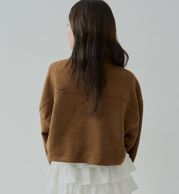  「【WEB限定/REVIVAL】胸ロゴショート丈スエードジップブルゾン」|ブルゾン・スタジャン|