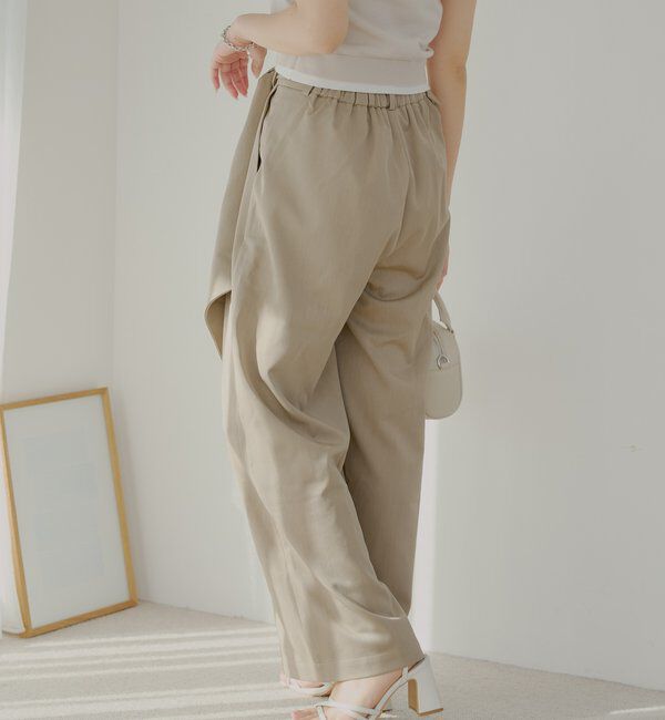  「【SALON by Chico】 BIGリボンスラックスロングパンツ」|チノ|