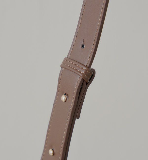  「ポーチチャーム付きスエードコンビボストンバッグ」|ボストンバッグ|