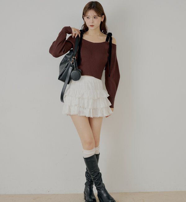 「ティアードフリルミニスカート」|スカート|