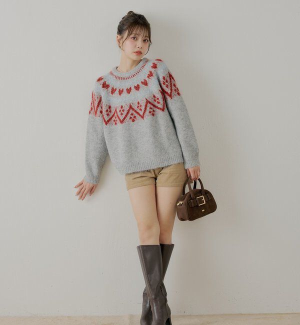  「ハート柄ノルディックニット」|ニット・セーター|