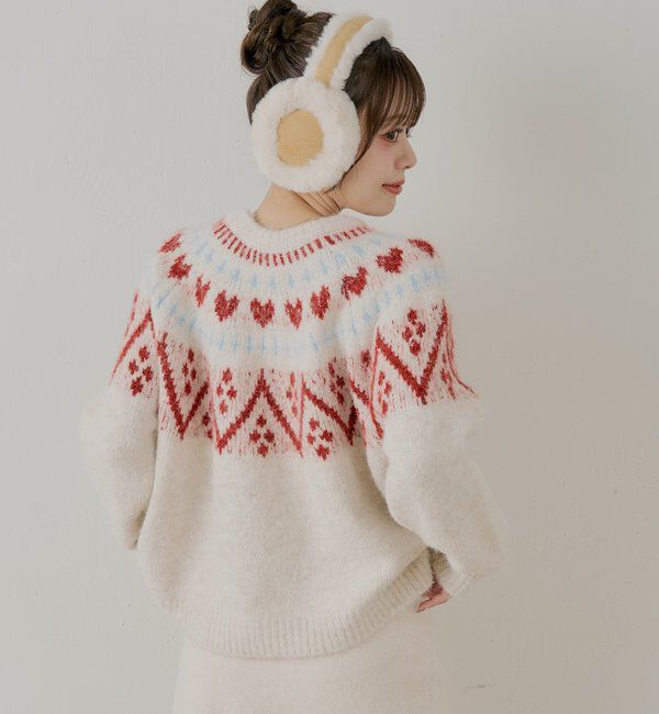  「ハート柄ノルディックニット」|ニット・セーター|