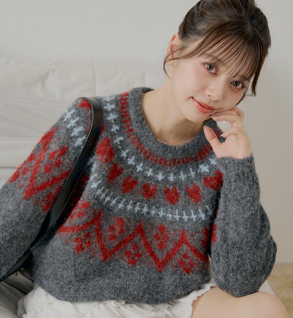  「ハート柄ノルディックニット」|ニット・セーター|