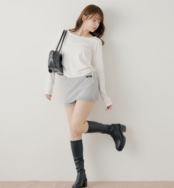  「【セットアップ対応】レイヤードニットミニスカパン / WEB限定カラーあり」|スカート|