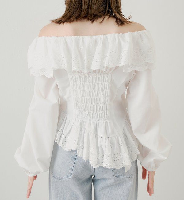  「コットンレースオフショルブラウス」|シャツ・ブラウス|