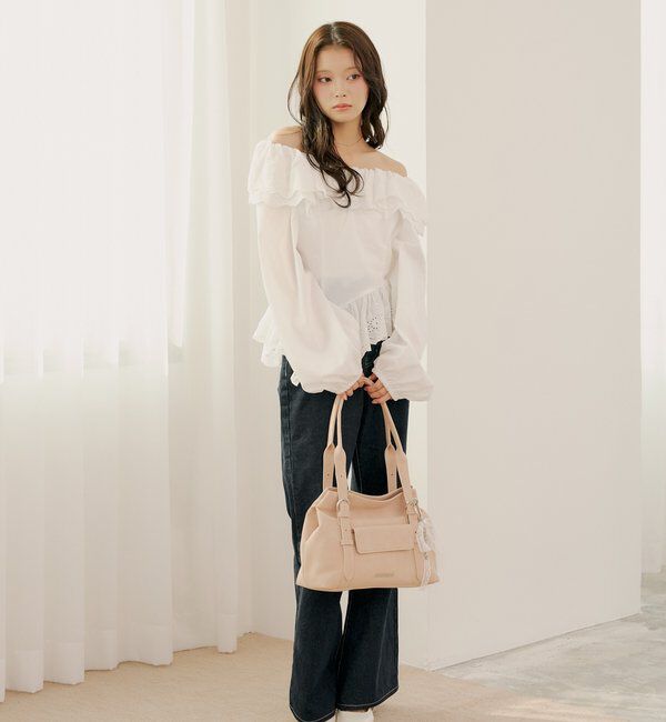  「コットンレースオフショルブラウス」|シャツ・ブラウス|