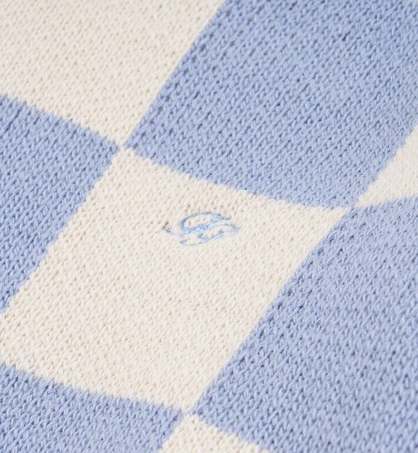  「チェッカー／ボーダー切り替えビッグニット」|ニット・セーター|