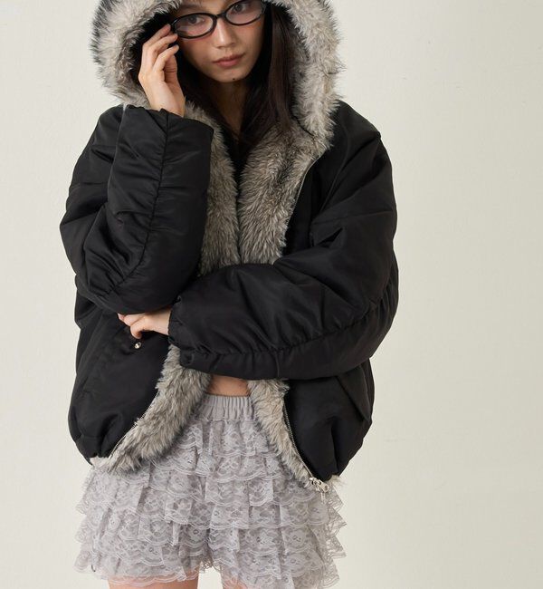  「【お気に入りNO.1】2WAY リバーシブルファーブルゾン」|ブルゾン・スタジャン|