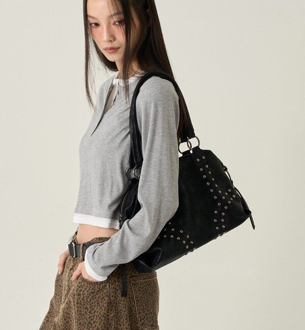  「レイヤードヘンリートップス」|Tシャツ・カットソー|