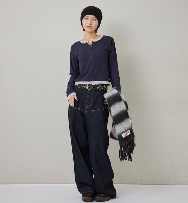  「レイヤードヘンリートップス」|Tシャツ・カットソー|