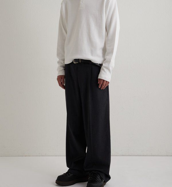  「【UNISEX】Sourcreamワッフルヘンリーネックトップス」|Tシャツ・カットソー|