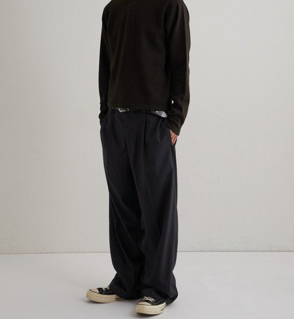  「【UNISEX】Sourcreamワッフルヘンリーネックトップス」|Tシャツ・カットソー|