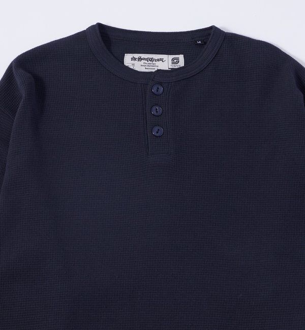  「【UNISEX】Sourcreamワッフルヘンリーネックトップス」|Tシャツ・カットソー|