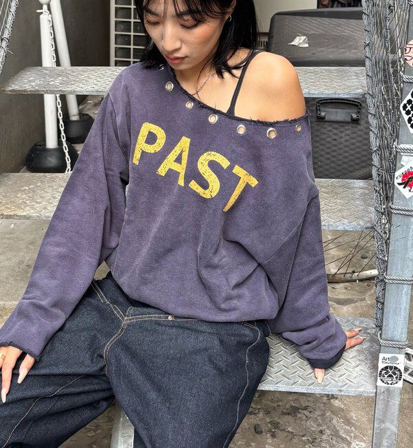  「アイレットオフショルロゴスウェット」|Tシャツ・カットソー|