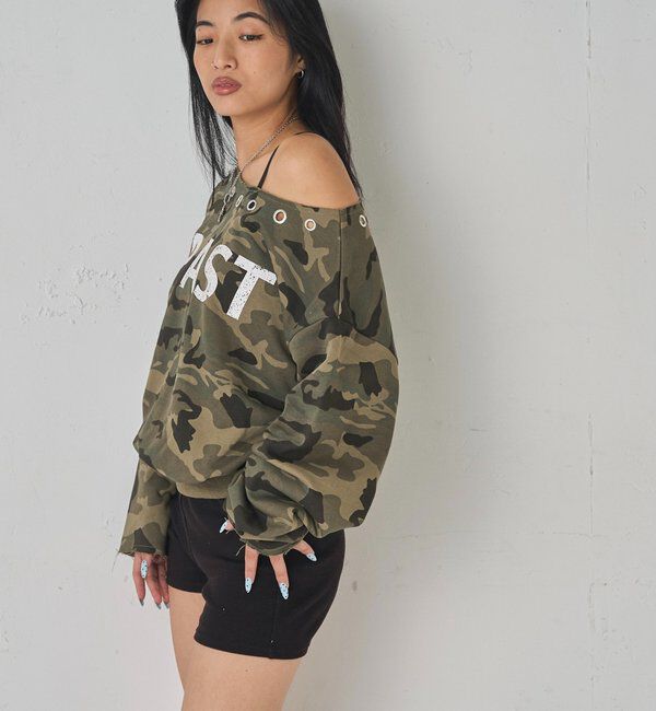  「アイレットオフショルロゴスウェット」|Tシャツ・カットソー|