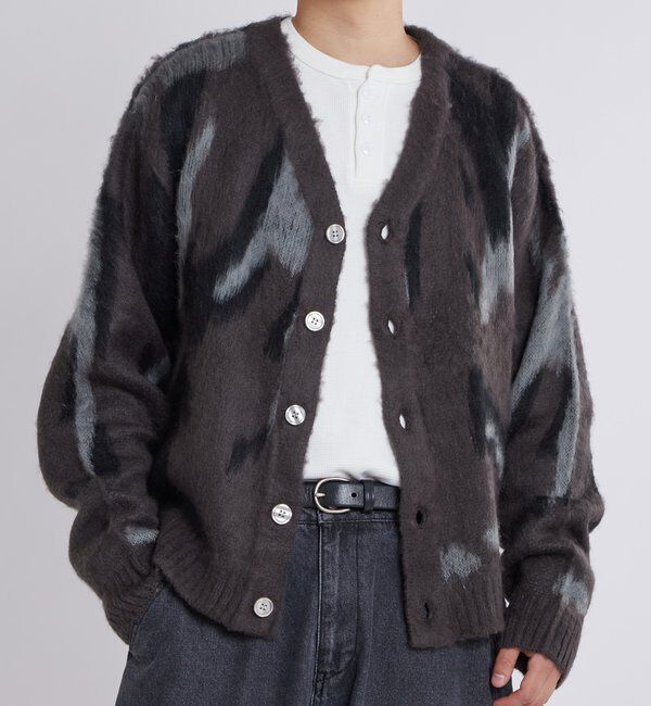  「KOOKYNモヘアライクカーディガン(無地/カモ柄)」|カーディガン|