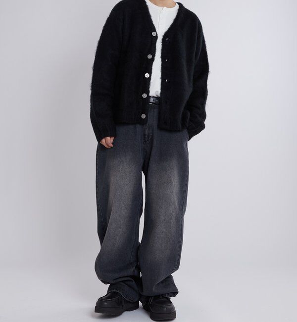  「KOOKYNモヘアライクカーディガン(無地/カモ柄)」|カーディガン|