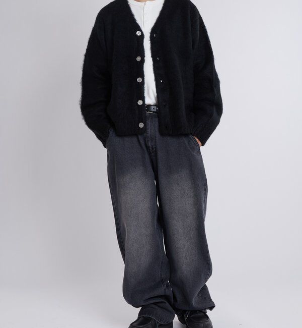  「KOOKYNモヘアライクカーディガン(無地/カモ柄)」|カーディガン|