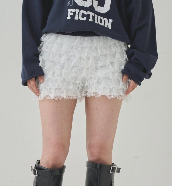  「レースショートパンツ(無地/ドット/チェック/レオパード)」|チノ|