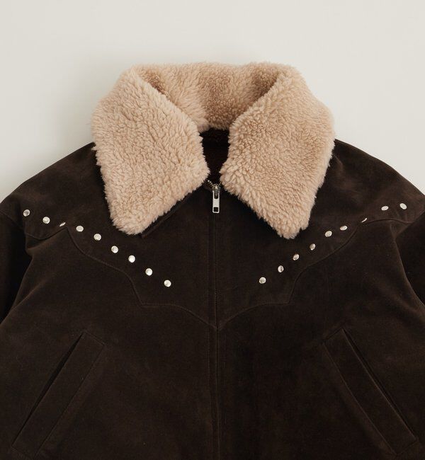  「ボアカラースタッズスウェードブルゾン」|ブルゾン・スタジャン|